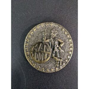 Vintage MAC Tools 2½" Round Brass‎ Belt Buckle Limited Edition